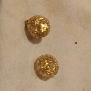 Gold Textured Stud Earrings